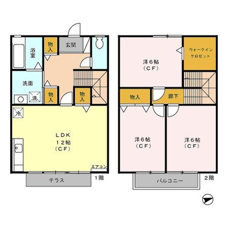 グリーンヒルII番館の物件間取画像